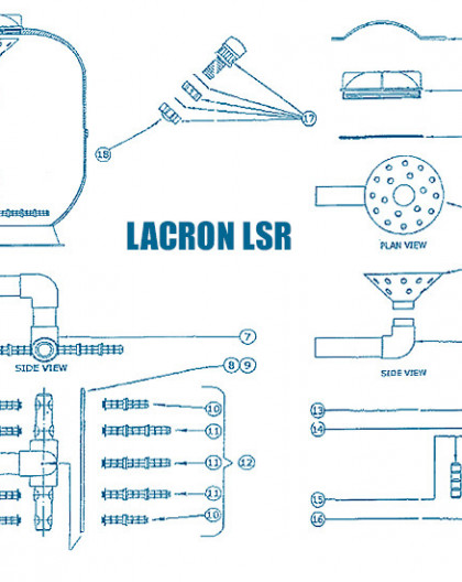 Filtre Lacron LSR - Num 2 - Couvercle Diacron (Spécial traitement Baquacil)