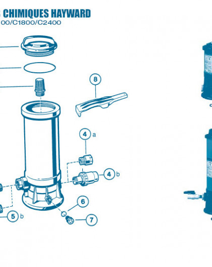 Distributeur Chimique C0250 C0500 C1100 C1800 C2400 - Num 1 - Couvercle