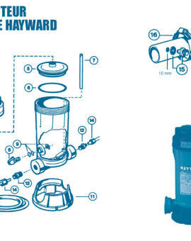 Distributeur Chimique CL0220 - Num 1 + 2 - Vis de couvercle + capuchon