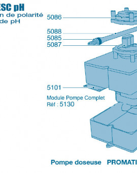 Electrolyseur Promatic ESC pH - Pompe Doseuse - Num 5085 - Connecteur 6 mm tuyau pompe