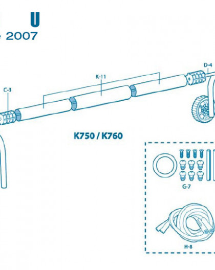 Pour Enrouleur Modèle U à partir 2007 - Num J-10 - Pied mobile côté roues