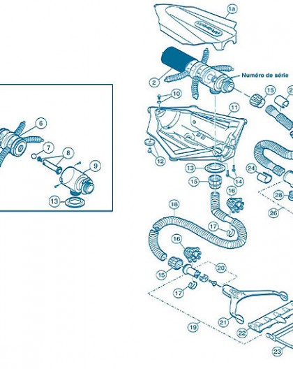 Polaris 65 - Num 8 - Kit de connecteur filtre - tube de déplacement aléatoire