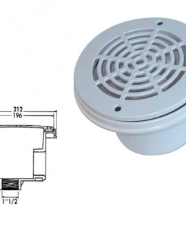 Bonde de Fond Cofies, 1.5 pouce Liner, Orifice latéral 50 à coller