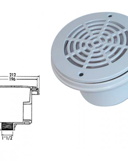 Bonde de Fond Cofies, 1.5 pouce Liner, Orifice latéral 50 à coller