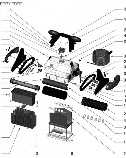 Bloc moteur pour SWEEPY FREE, sur image Num 43