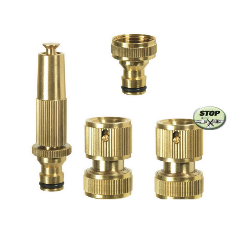 Kit Lance Arrosage + Raccords Aquastop - Adaptateur Robinet 3/4" Avec Réducteur, Tuyau 19 Mm
