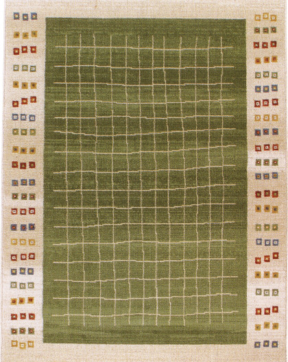 Tapis en Laine Vierge Modèle COIMBRA 165 VERT Rectangulaire - Dim. cm 200x250