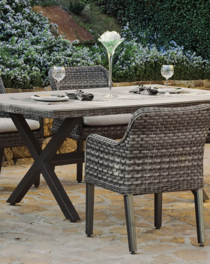 Salon de Jardin à manger table 190cm + 6 fauteuils haut de gamme