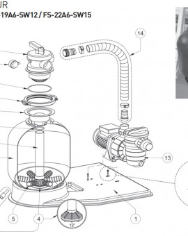 Cuve de filtre modèle FS-15A4-SW10 pour kit filtration sur platine AZUR - Num2