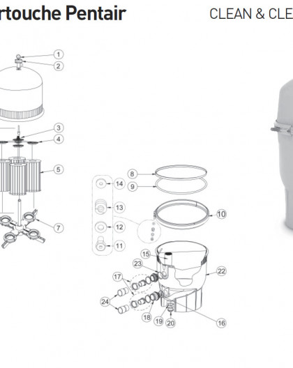 Ressort pour filtre à cartouche CLEAN et CLEAR PLUS - Num3